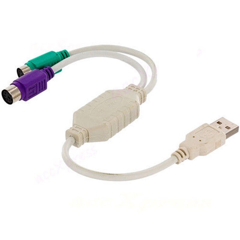 1pc usb hann til ps /2 tastatur mus hunn adapter usb port konverter for pc til sony playstation 2 ps2 spill komponent