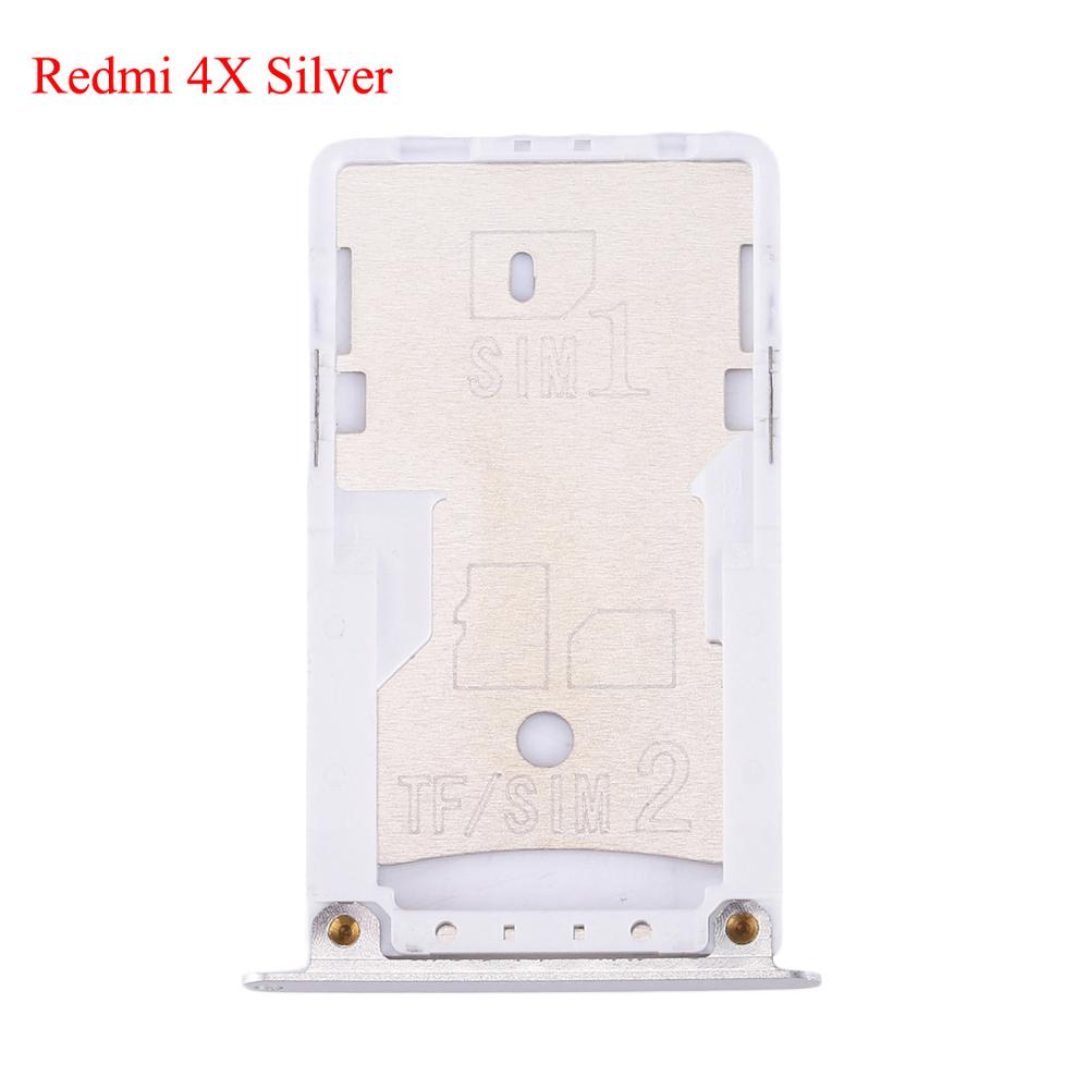 SIM Card Tray Socket Slot Holder Adapters Replacement Spare Parts for Xiaomi Redmi 4A / 4X SIM &amp; SIM / TF Card Tray Adapters: For Redmi 4X Silver