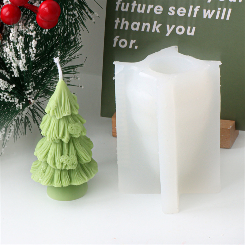 Stampi per candele natalizie in silicone Pupazzo di neve con albero di Natale Stella Pupazzo di neve Sciarpa Stampo natalizio ornato con fiocco di neve natalizio fai-da-te