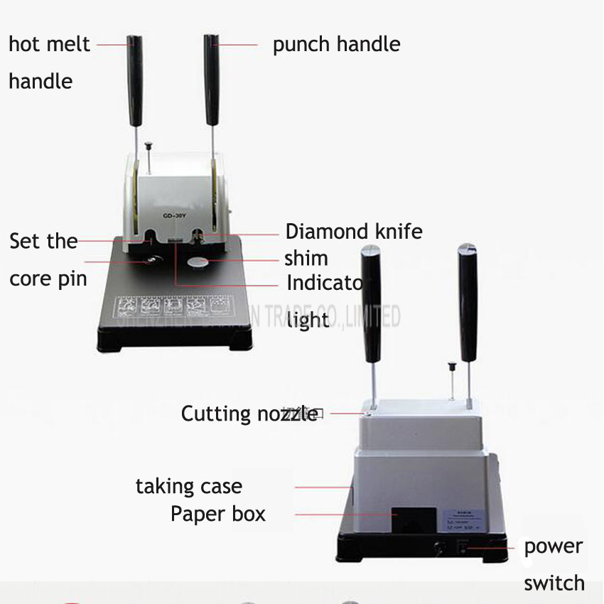 1Pc GD-30Y Elektrische Boek Bindmachine, Financiële Geloofsbrieven, Document, Archieven Binding Machine, Handleiding Boor