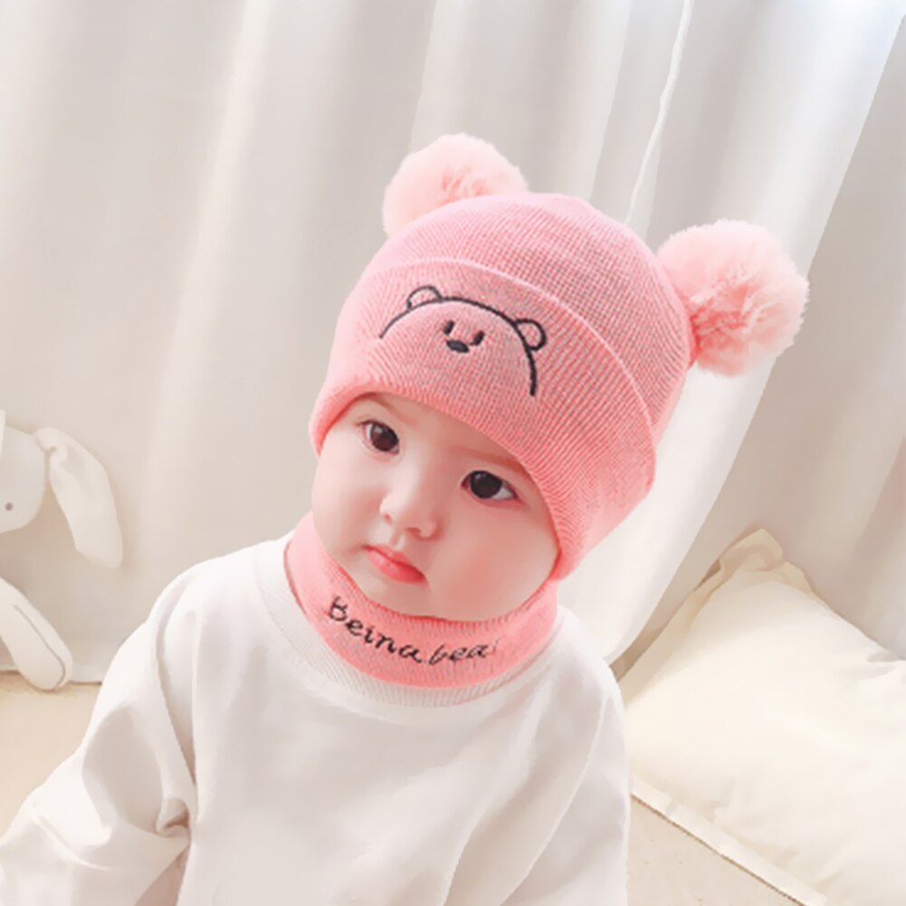 Cartoon Fleece Knitted Cute Beanies Cap Soft Cold Resistance Leisure Lovely Thicken Knitted Hat Baby Winter Accessories