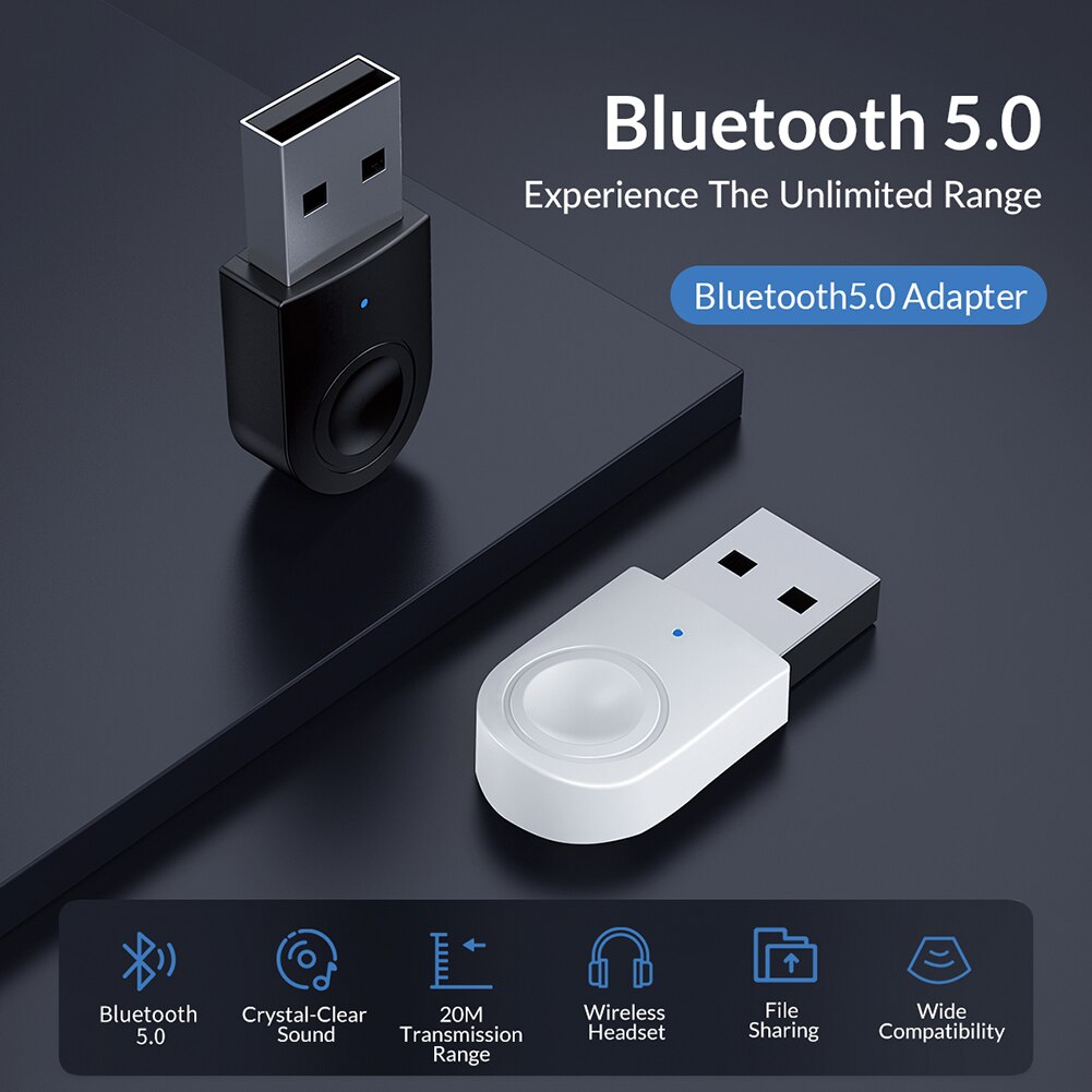 Usb Bluetooth Dongle Adapter 5.0 Audio Ontvanger Zender Computer Dongle Laptop Usb Bluetooth 5.0 Voor Pc Speaker