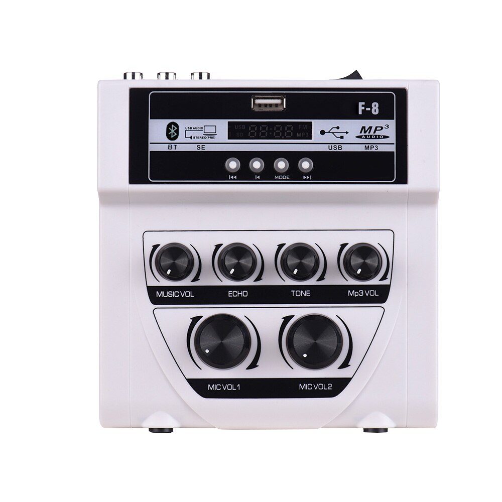 MF-8 kleine Rührgerät Karaoke Audio- draussen mischer Stereo Echo Dual mikrofon eingang verstärker mit Bluetooth aufnahme wirkung mp3