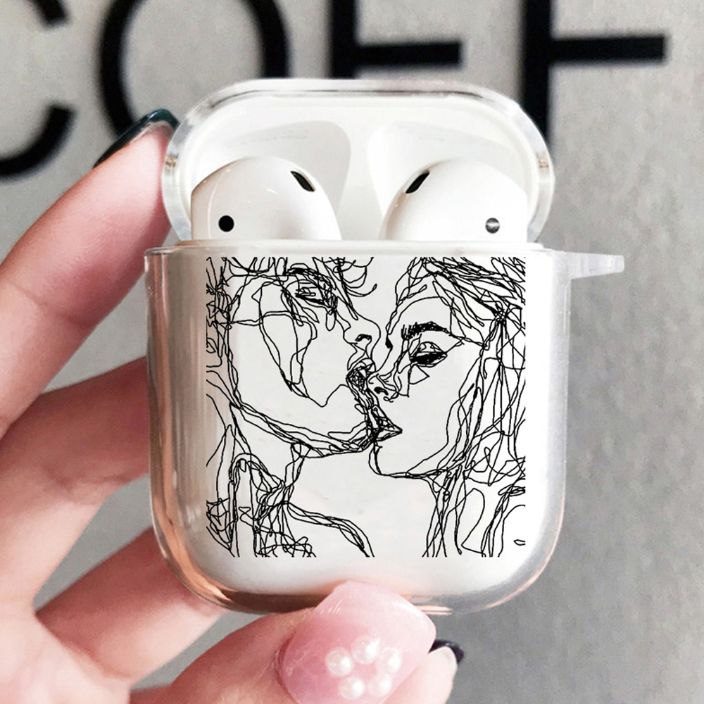 coperchio per Mela Airpods 2 1 3 Custodia per auricolari Coque Protezione morbida Fundas Airpods pro 2nd aria baccelli Coperture Earpods linea bacio Coppia