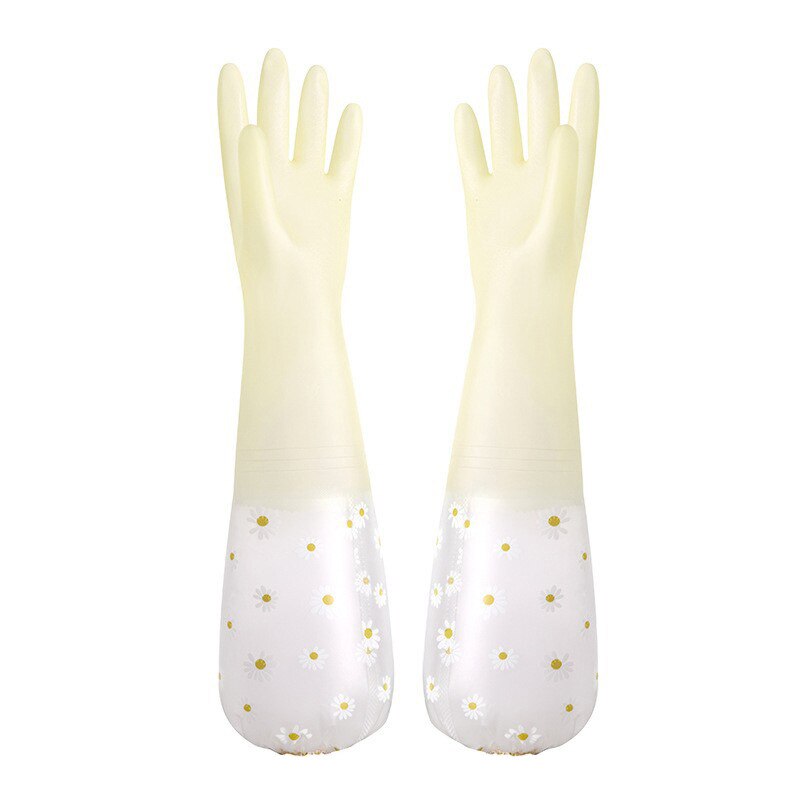 Waterdichte Huishoudelijke Schoonmaakhandschoenen Keuken Schoonmaak Latex Huishoudelijke Afwas Washandschoenen Slijtvaste Rubber Handschoenen: YELLOW