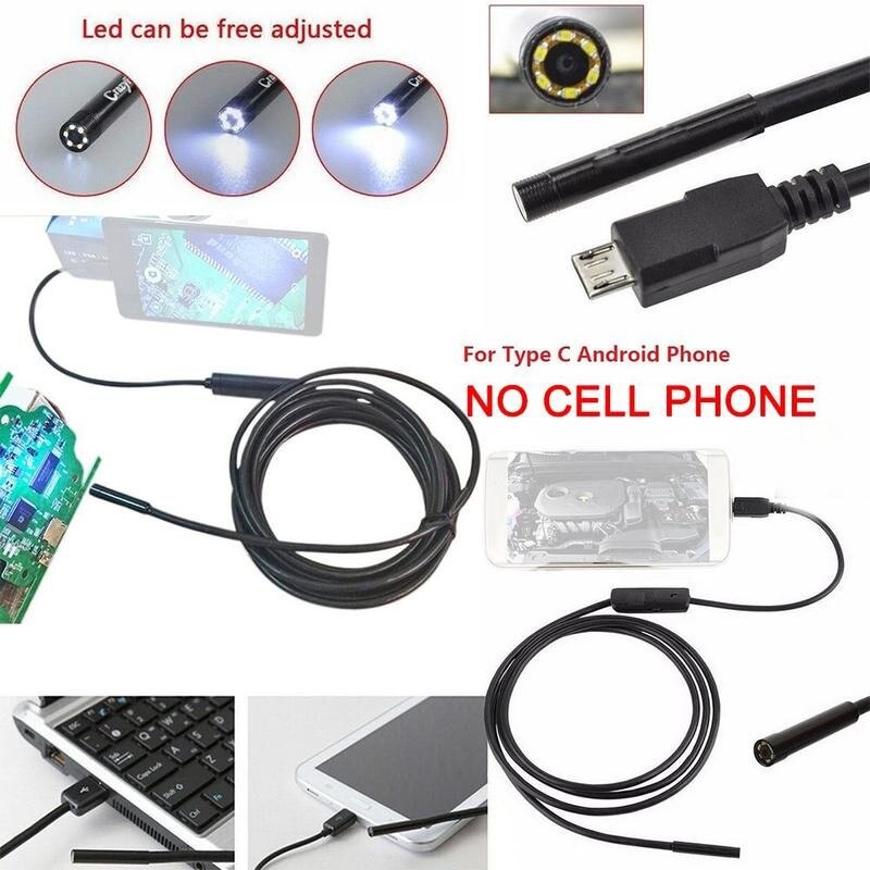 Cámara endoscópica de 7mm, tres en uno, tipo c, suministros de reparación de tuberías de coche, herramientas de endoscopio Led Industrial, luz para mantenimiento, G9L4