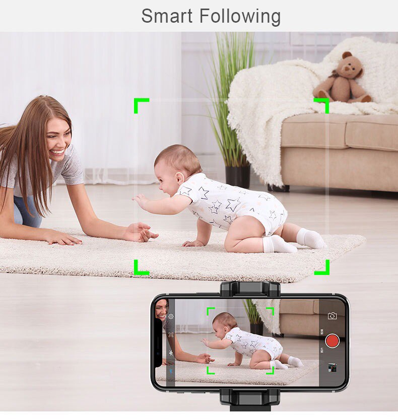 All-in-one Auto Smart Shooting Selfie Stick 360 Rotation Auto Face Tracking Object Tracking Phone Holder Desk Gimbal Stabilizer