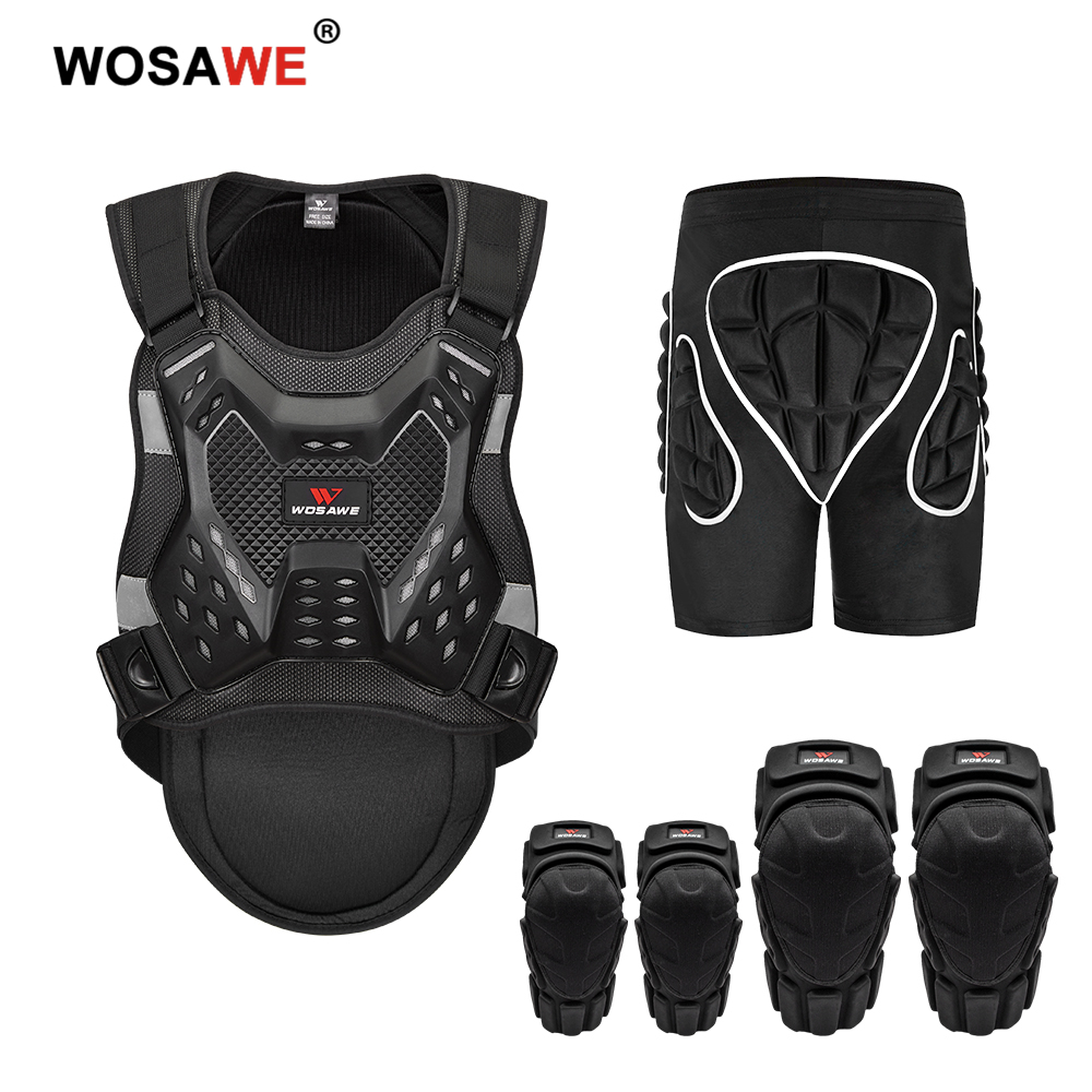 WOSAWE Motorcycle Body Armor Motorcycle Jacket Motocross Moto Vest hip pad Protector Off-Road Dirt Bike Shorts Protective