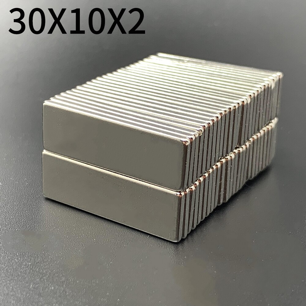 10/20/50 Pcs 30X10X2 Mm Neodymium Ijzer Borium Sterke Magneet Industriële Magneet Accessoires Koelkast Kleine magneet Speelgoed