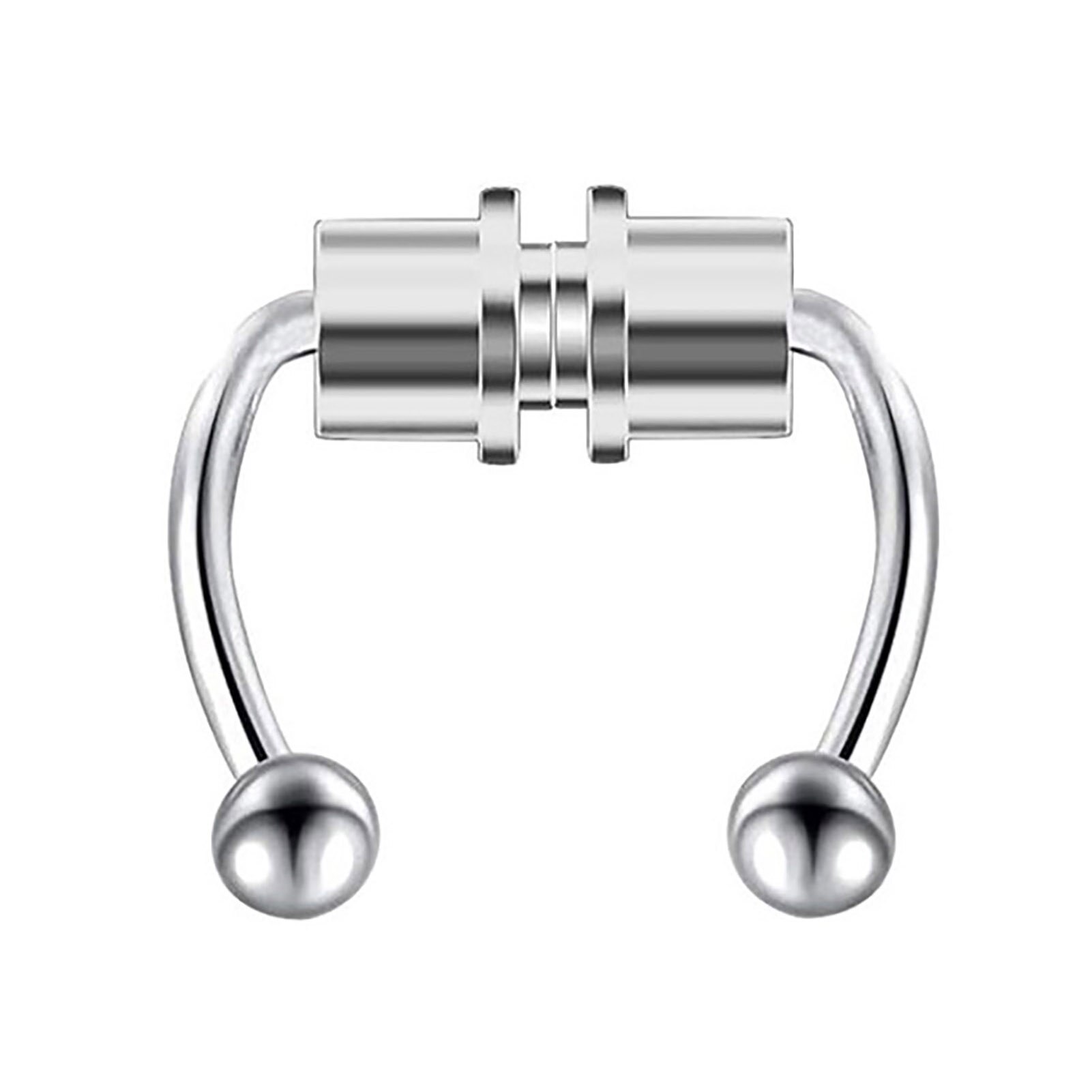 Stainless Steel Antler Shape Nose Ring Clip Nasal Septum Piercing Body Jewelry Stainless Steel Soft Nose Ring without Puncture: silver