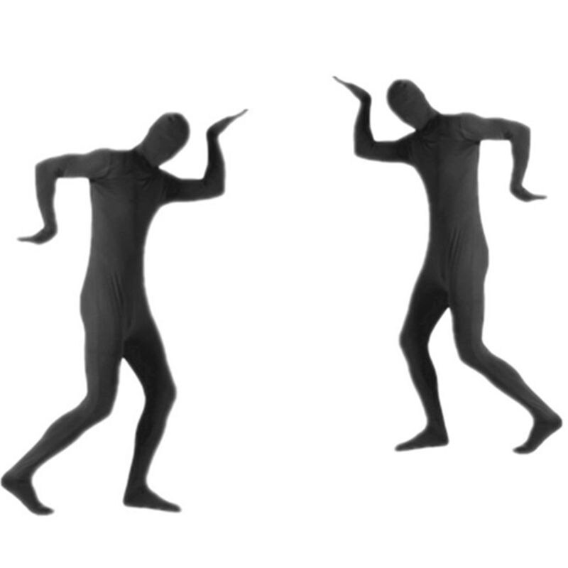Leotardos para el cuerpo Unisex para hombre y mujer, traje elástico de Spandex, disfraz de Cosplay negro, traje de hombre que desaparece para de Halloween