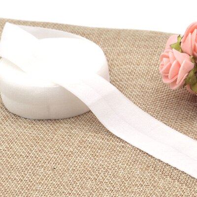 20mm Fold Over Rubber Band Multirole Fabric Spandex 2cm Elastic Bands Tape Garment For Pants Sewing Accessories 5yards: white 5yards