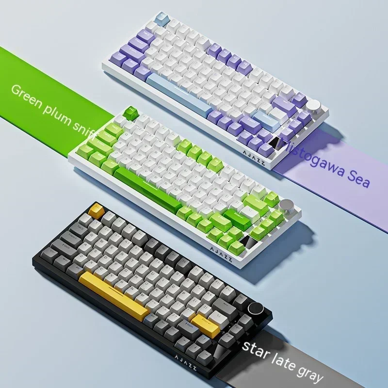 AJAZZ AK820 Pro Mechanische Tastatur Drei Modus Drahtlose Tastatur Benutzerdefinierte Swap TFT Bildschirm Knopf RGB Tastaturen PC Zubehör