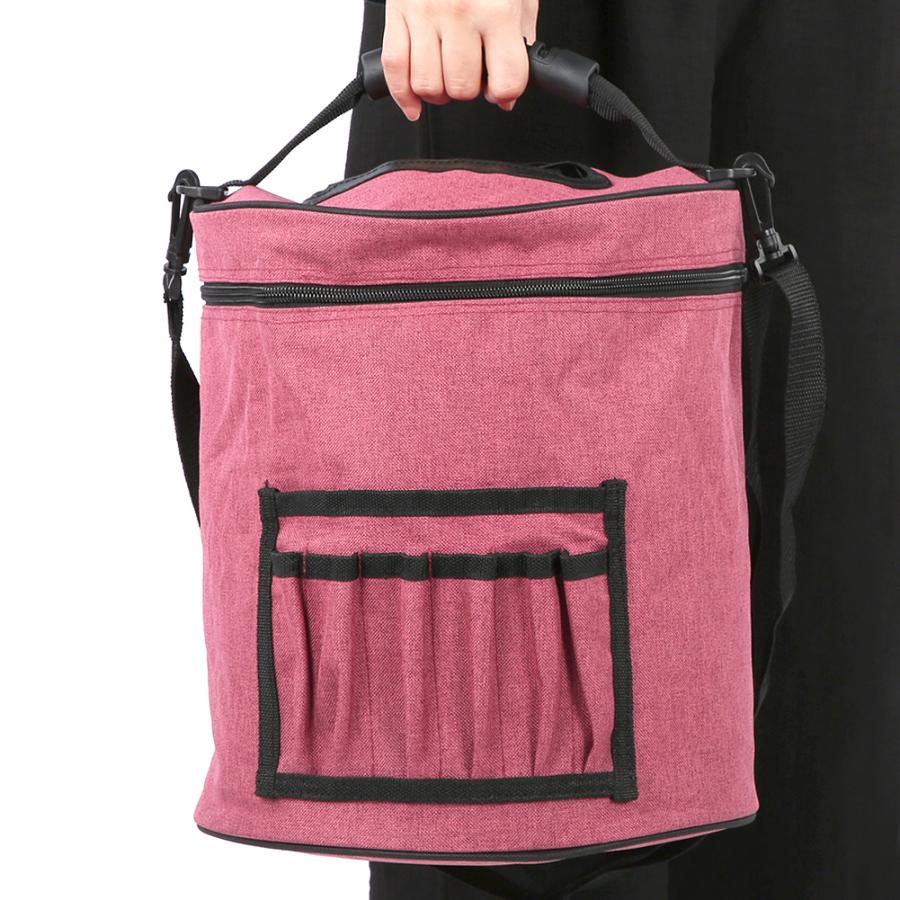 Knitting Storage Bag Portable DIY Knitting Storage Bag Yarn Crochet Hook Needle Sewing Yarn Storage Train Bag Organize Cylinder