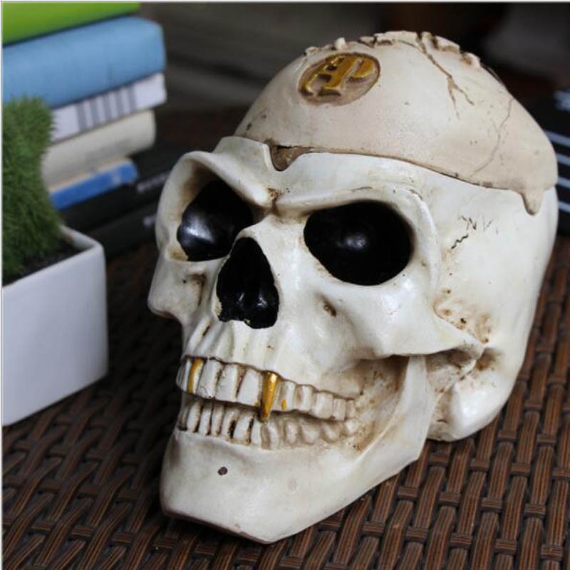 Hars Asbakken met cover Cool creatieve man human skull verhogen asbak Boy aanwezig mode FG326