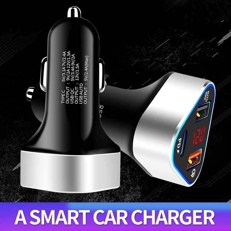 VIKEFON 41W Car Charger Type C PD Fast Charger For iPhone 11 Pro X Max USB C Quick Charge 3.0 SCP AFC For HUAWEI Xiaomi Samsung