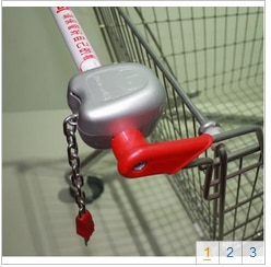 Supermarket shopping cart coin lock brand rh