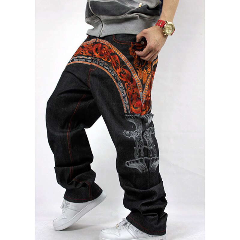 Male Street Skateboard Baggy Jeans Mens Hip Hop Ro Grandado