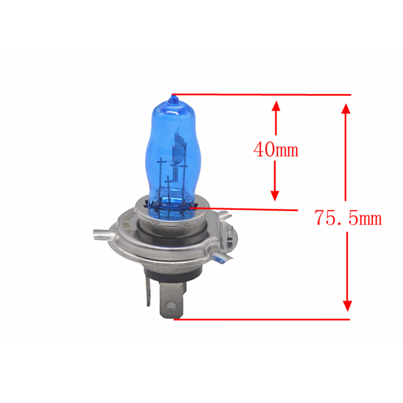 2 stk  h4 100w/90w 12v hod xenon hvit 6000k halogen bil hodelykt globes pærer lampe  h4 hod xenon lys