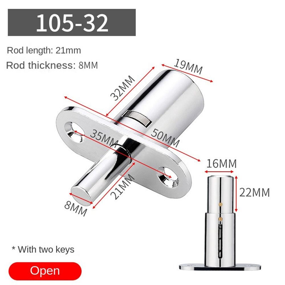 Zinc Alloy Sliding Door Locks With Keys Lengthening Window Security Lock Hardware Multifunctional Cabinet Catches Wardrobe: Gold