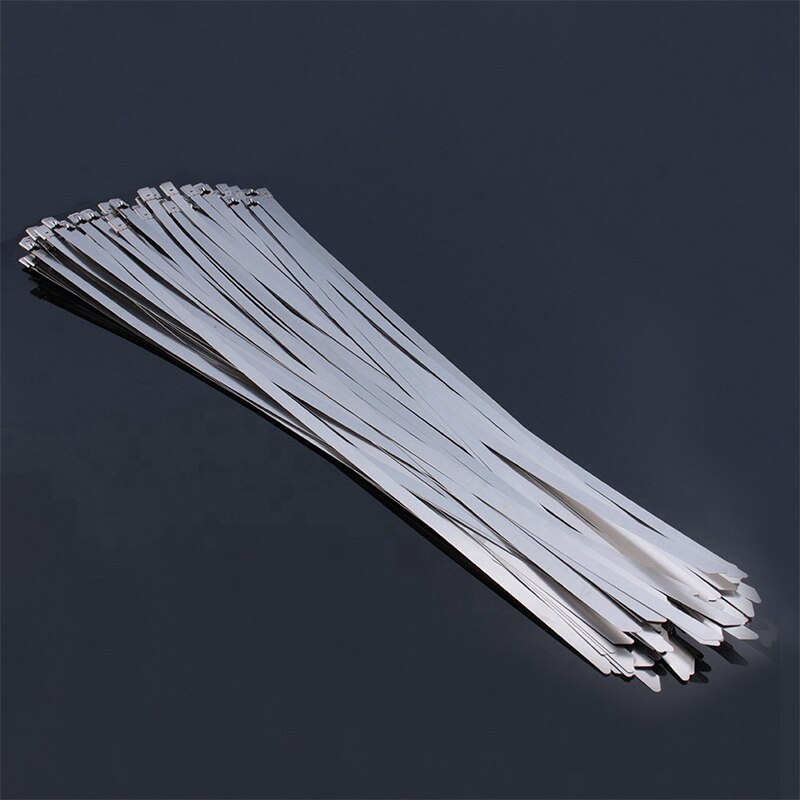 50Stck 304/Edelstahl Kabelbinder schwer Pflicht selbst-Verriegelung Kabel Postleitzahl Krawatte Multi-Zweck Metall auspuff wickeln Verriegelung Krawatten