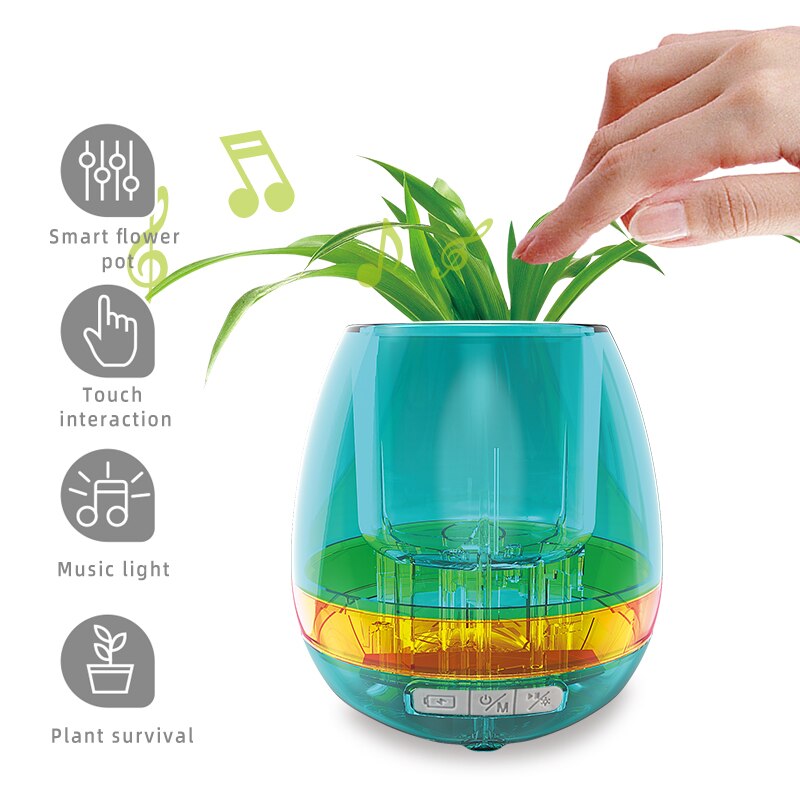 Musica solare Vaso di Fiori Intelligente Vaso di Fiori Giocattolo intelligente Complementi Arredo Casa Vaso di Plastica Ornamento ah Condotto La Luce di Notte Giocattoli Educativi per I Bambini