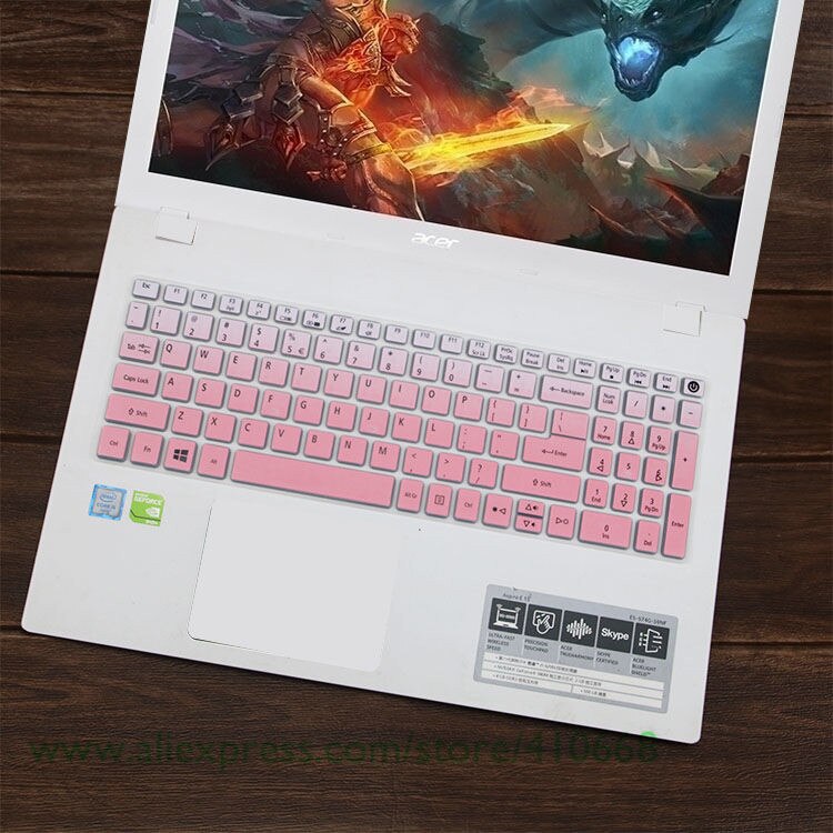 15.6 17 inch Keyboard Protector Cover Skin for Acer Aspire E5-774G ES1-523 ES1-523G ES1-533 E5-752G E5-773 E5-773G E5-774: Gradualpink