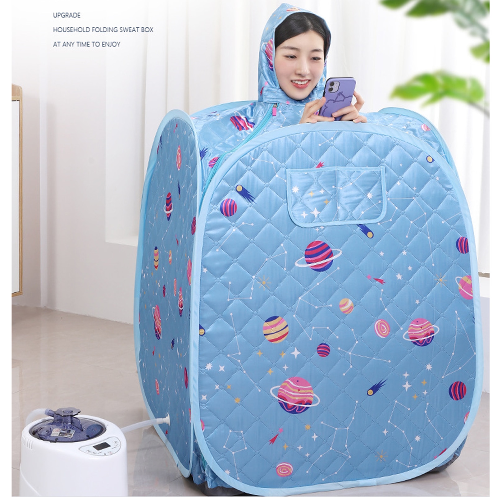 Portable Steam Sauna 2L Steamer With Steam Hose Herbs Kit Remote Control Steam Sauna Spa Sauna Tent For Weight Loss Personal The