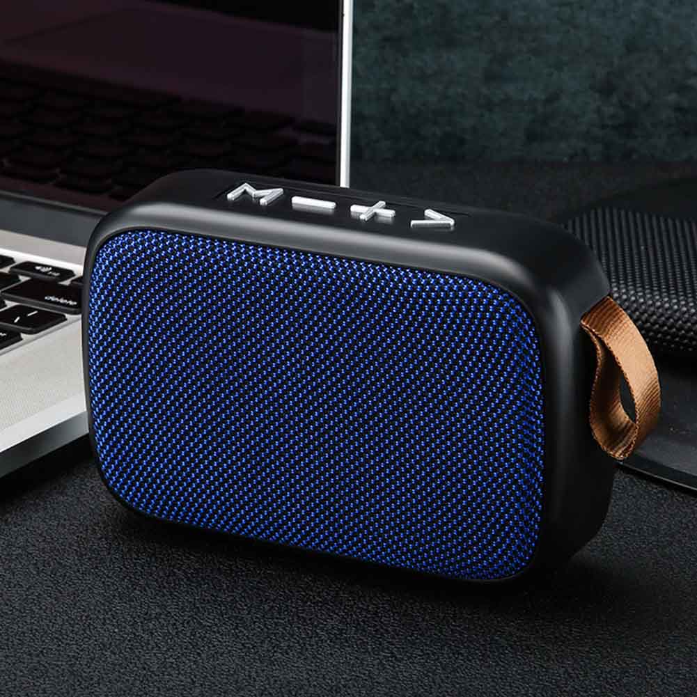 Luidspreker TF Card Bluetooth Speaker Surround Kantoor FM Draadloze Stereo Sound Home Mini Draagbare Oplaadbare Smartphone Laptop: Blauw