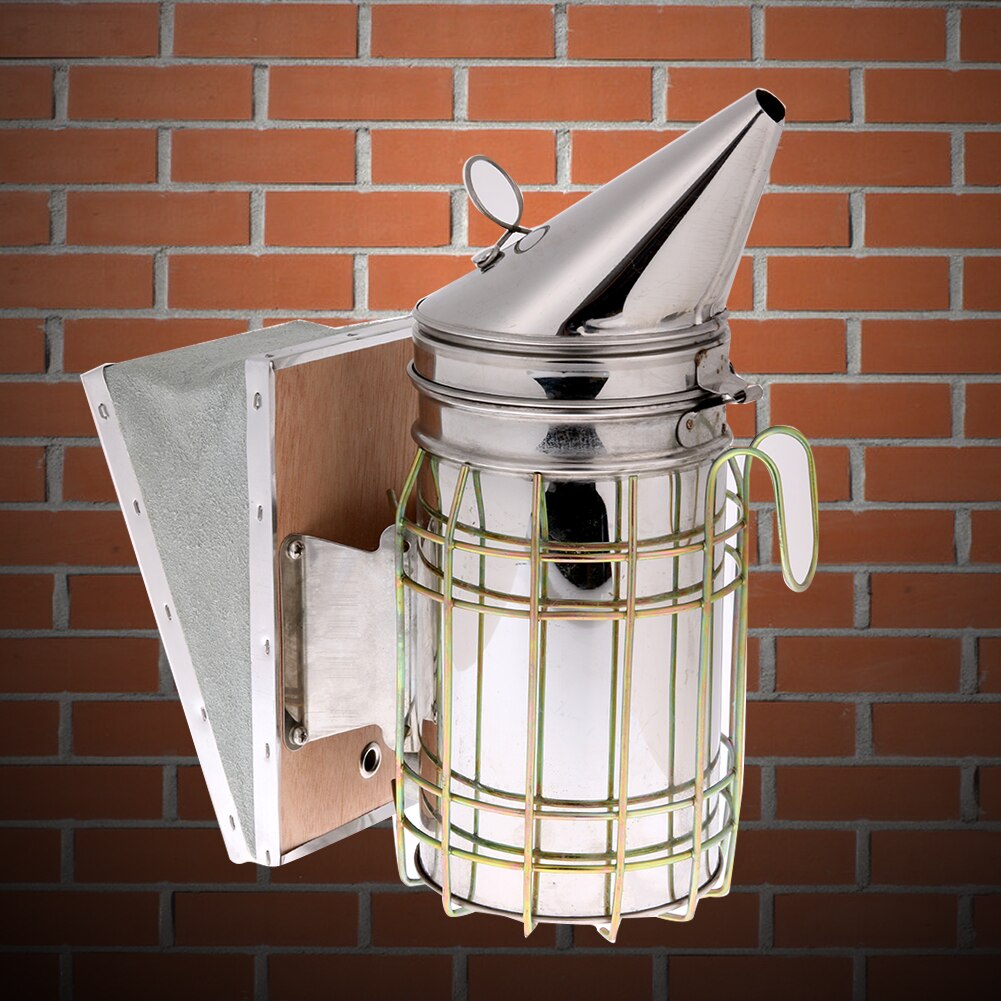 Beekeeping Smoker Stainless Steel Equipment Hive Box Tool Supplies For Beehive Bee Manual Smoke Maker With Hanging Hook Tools