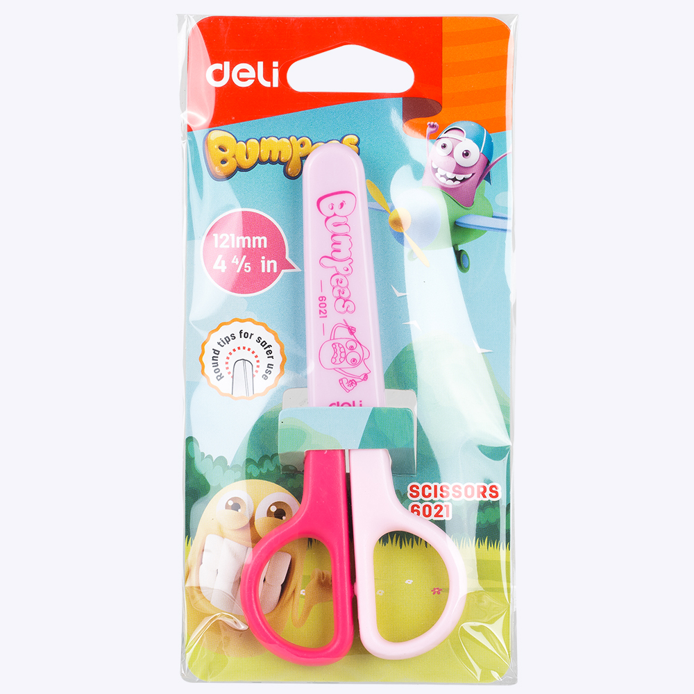 DELI School Scissors E6021 scissor with sleeve 121mm cute hand craft scissors paper for kids & student stationery 2 Color