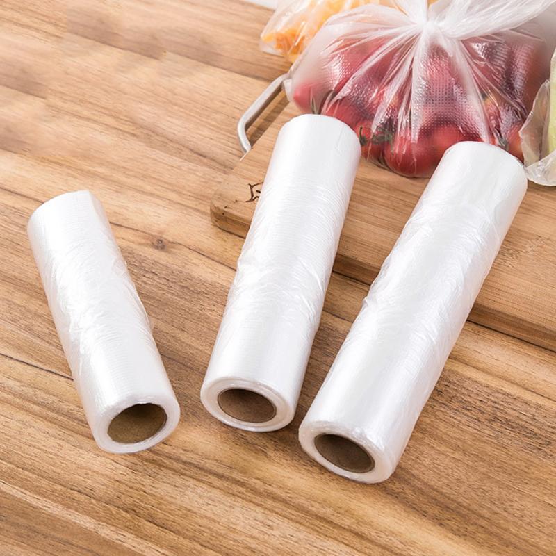 100PCS Transpare Roll Vers houden Plastic Zakken van Vacuüm Voedsel Saver Bag 3 Maten Voedsel Opslag Zakken met handvat Houden Verse ZXH