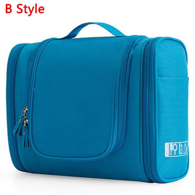 Kobiety przenośna makijaż torba składana podróż kobieta kosmetyczka organizator do torby kosmetyczka kosmetyczka do prysznica etui na przybory do makijażu torby toaletowe: Blue B Style