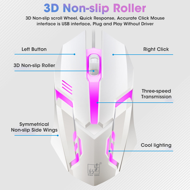 RGB Gaming Keyboard Gamer Keyboard and Mouse with Backlight USB 104 Keycaps Wired Ergonomic English Keyboard For PC Laptop