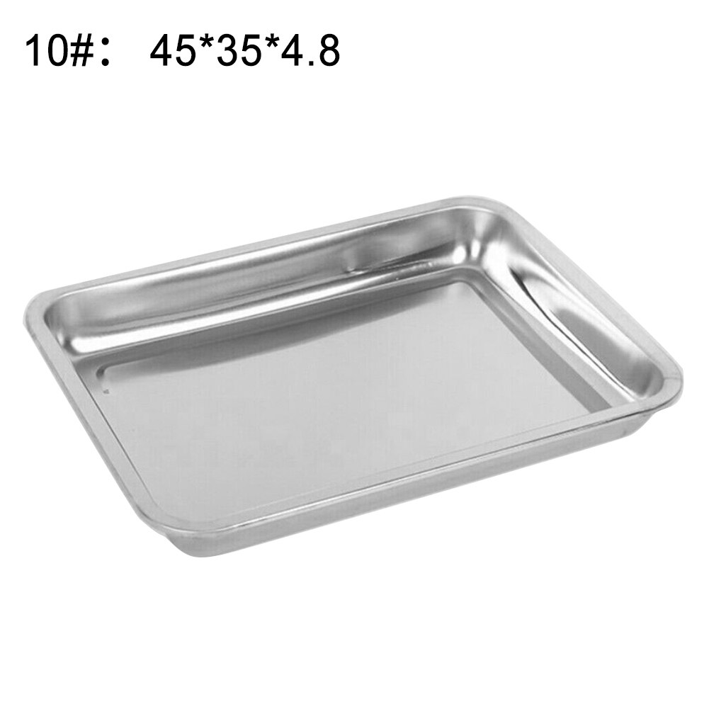 Stainless Steel Rectangular Grill Fish Baking Tray Plate Pan Kitchen Supplies Baking Dishes Pans: 10