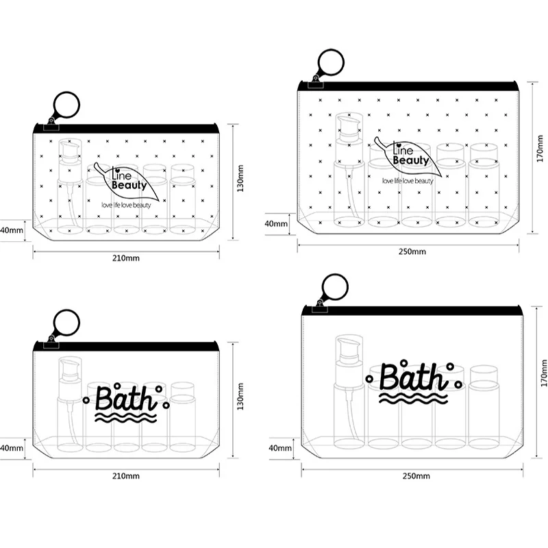 Bolsa de cosméticos transparente a la para mujer, bolsa de maquillaje grande de PVC transparente, organizador de artículos de tocador de viaje impermeable, bolsa de almacenamiento y lavado