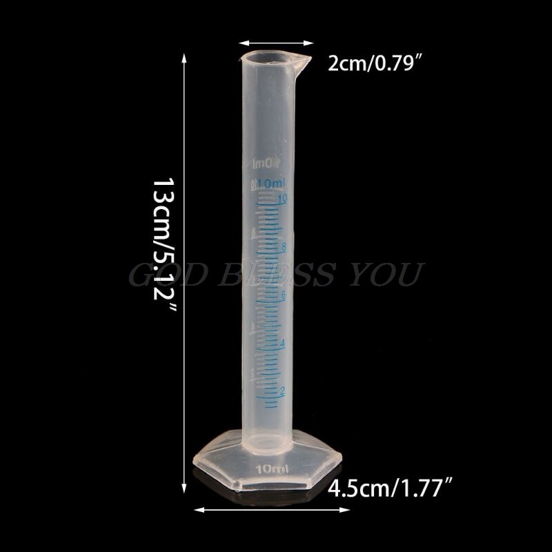 Plastic Measuring Cylinder Trial Liquid Tube Laboratory Test Graduated Jar Tool