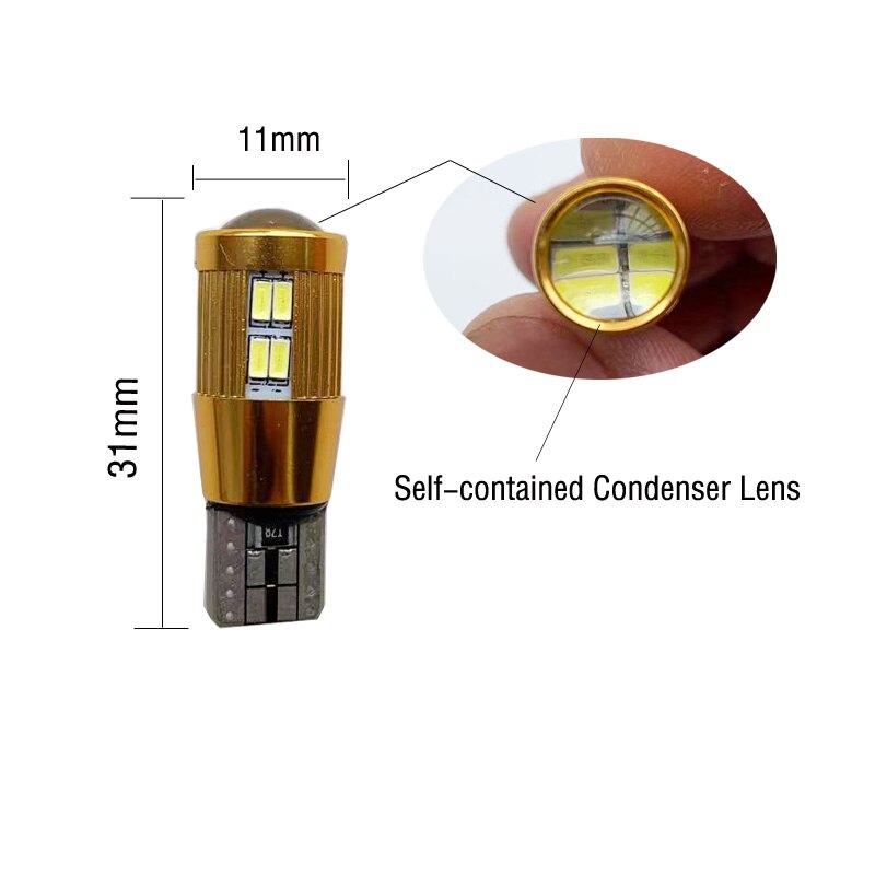 2 PCS W5W T10 LED Canbus 12V 6000K 3014 22 SMD Car 5W5 LED Bulb Clearance Wedge Side Light Super Bright For Car LED Lighting