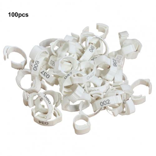 100Pcs Premium Textuur Kip Ring Slijtvaste Kip Been Bands Montage Maat Comfortabele Eend Kip Been Ring: White