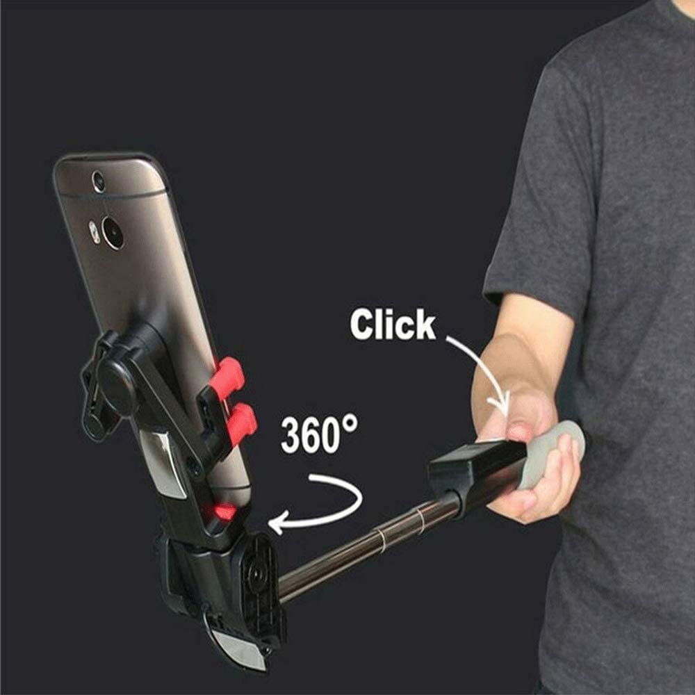 360 Rotation Wireless Bluetooth Selfie Stick - 812mm Extended - Handheld Remote Control for Android iOS