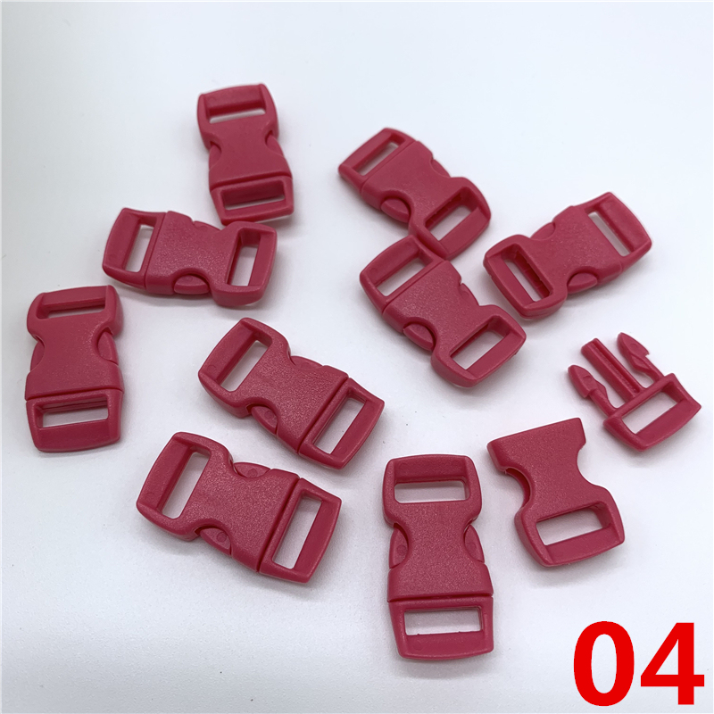 10 sztuk/partia 10mm boczne zwolnienie klamra zakrzywione spadochron 550 bransoletka Paracord dla obroża pasek taśmy odkryty obóz: 04