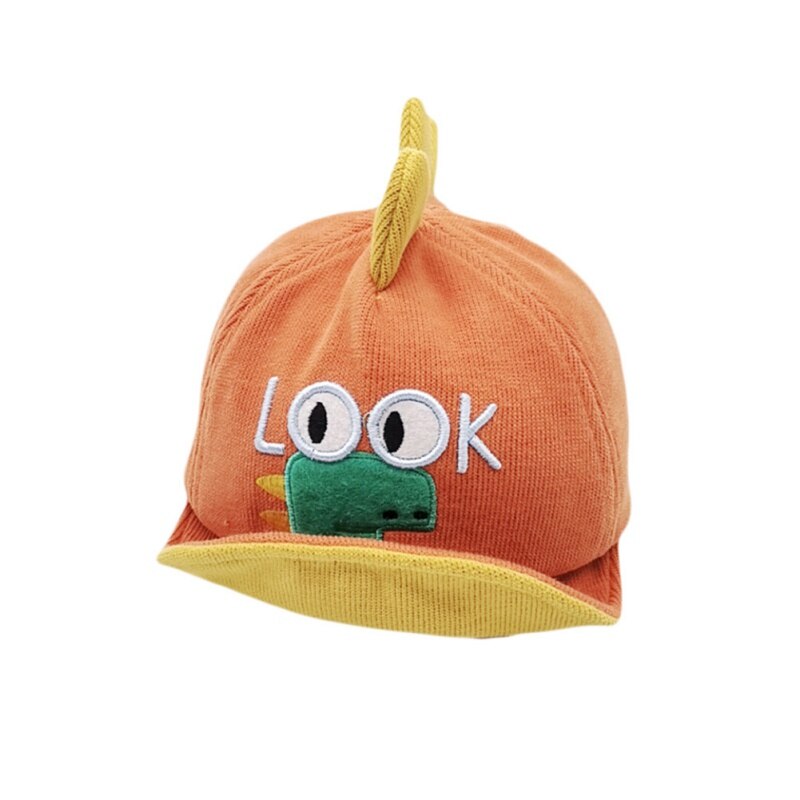 Children Kids Autumn Cute Hat Baby Girl Boy Cute Soft Baseball Cap Breathable Letter Cartoon Visors Hats: Orange