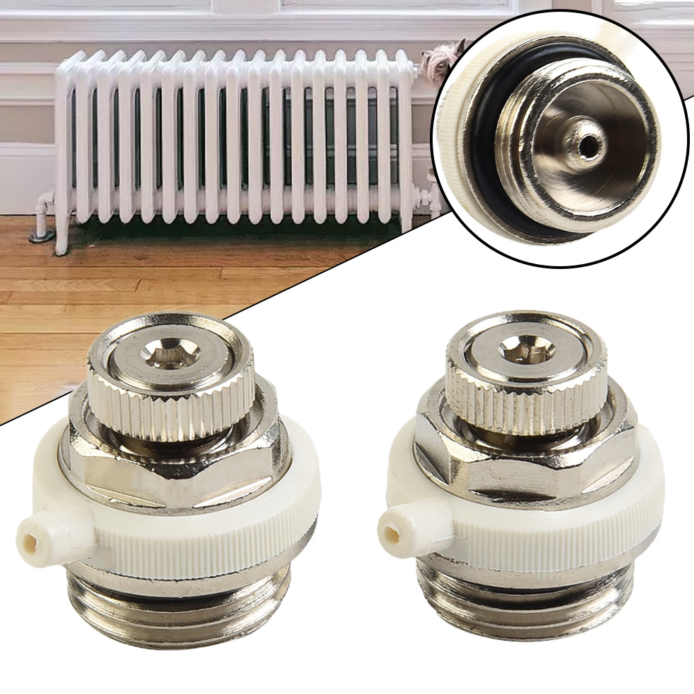 Automatisk lufteventil for radiatorer, automatisk lufteventil for oppvarming, sett  of 1 2 3 5, flerkantsventil ,1/2 ", radiatorlufter