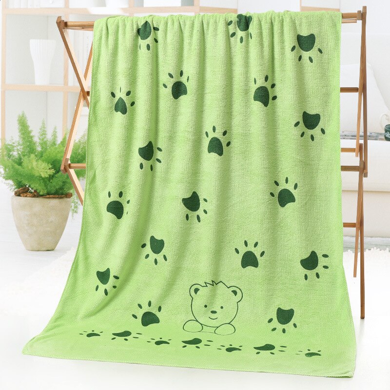 140X70CM Pet Bath Towel Oversized Microfiber Towel Strong Absorbing Water Dog Towels Golden Retriever Teddy General Pet Supplies: 3-Green