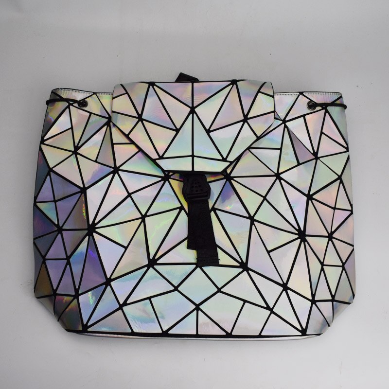 Women Drawstring Backpack Geometric Female Backpacks For Teenage Girls Bagpack Holographic Ladies bao School Bag Sac