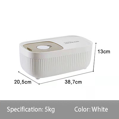 Pet Food Storage Container Kitchen Container 5kg-10kg Bucket Household Storage Moisture-Proof Rice Box Dog Dry Food Bucket: trumpet white