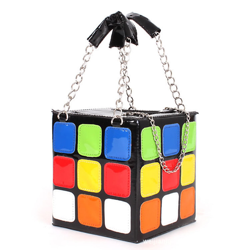 lindo Cubo de Rubik forma llevar a mano bolso mujer bolsos y bolsos de de lujo