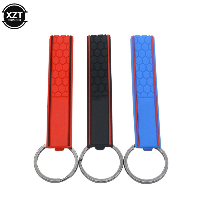 LLavero de goma suave con forma de tiras, forVW forGTI para Volkswagen, estilismo de coche,
