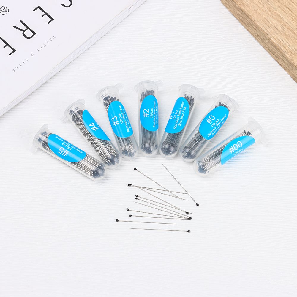 Épingles d'entomologie à pointe pointue, épingles à pointe pointue, haute dureté, épingle éducative, accessoires de laboratoire, fournitures de dissection d'insectes, 100 pièces