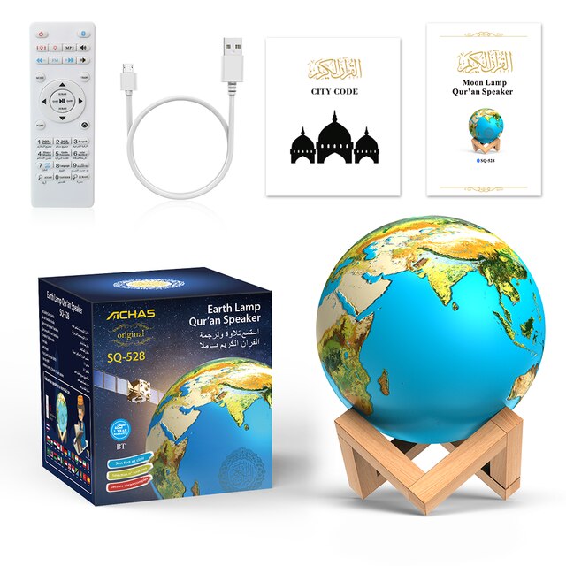 Aarde Lamp Licht Fabriek Prijs Digitale Heilige Gekleurde De Radio Stereo Speler Koran Speaker Equantu Koran Speler: Default Title